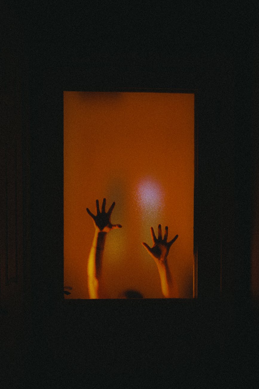 red cinematic lighting hands touch